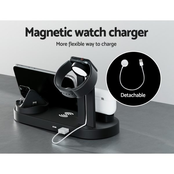 Devanti 4-in-1 Wireless Charger Dock Multi-function Charging Station for Phone - Image 7