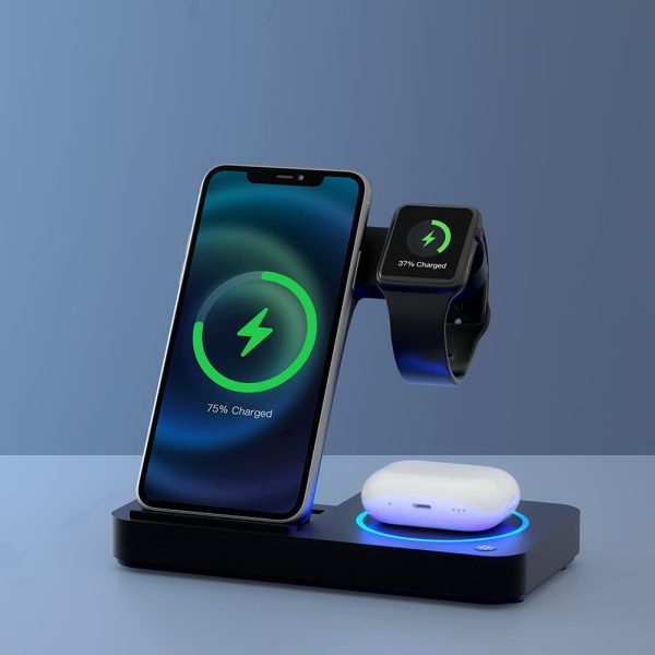Devanti 4-in-1 Wireless Charger Station Fast Charging for Phone Black - Image 8
