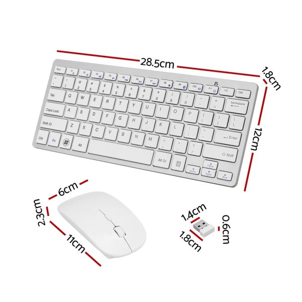 Wireless Keyboard and Mouse Combo Bluetooth Set for PC Laptop Phone Tablet 78 Keys White - Image 2