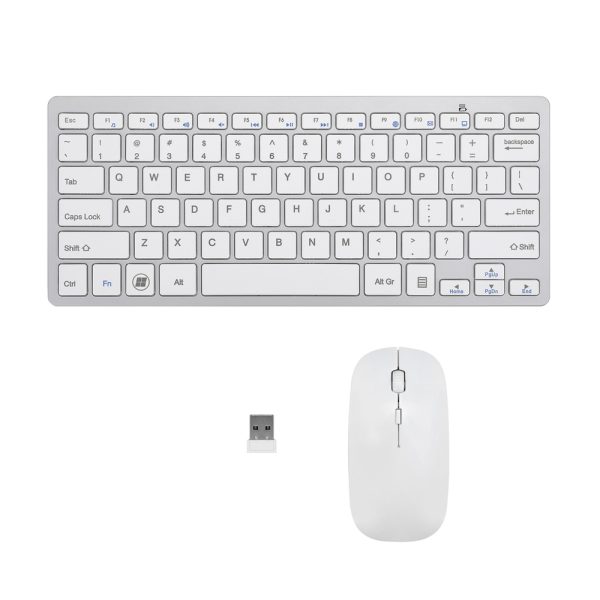 Wireless Keyboard and Mouse Combo Bluetooth Set for PC Laptop Phone Tablet 78 Keys White - Image 3