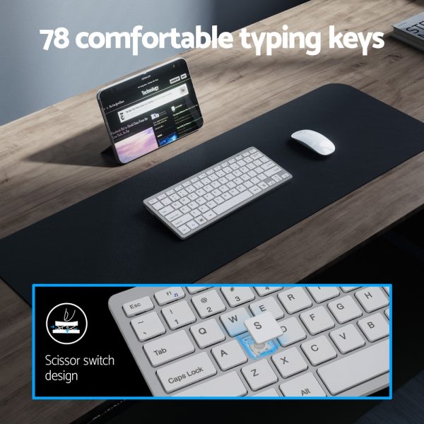 Wireless Keyboard and Mouse Combo Bluetooth Set for PC Laptop Phone Tablet 78 Keys White - Image 5