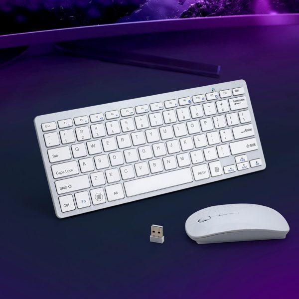 Wireless Keyboard and Mouse Combo Bluetooth Set for PC Laptop Phone Tablet 78 Keys White - Image 7