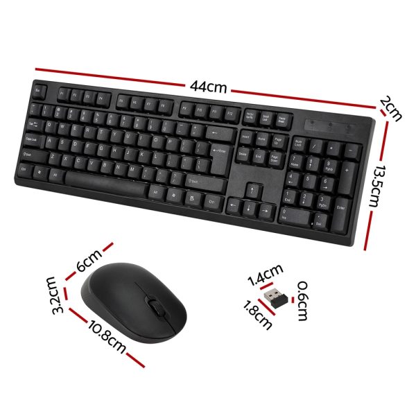 Wireless Keyboard and Mouse Combo Bluetooth Set for PC Laptop Phone Tablet 104 Keys Black - Image 2
