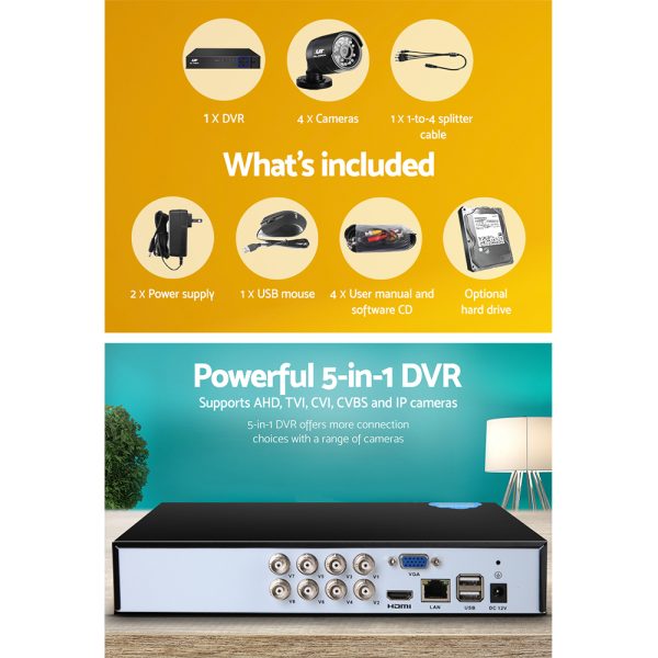 UL-tech CCTV Security System 8CH DVR 4 Cameras 2TB Hard Drive - Image 4