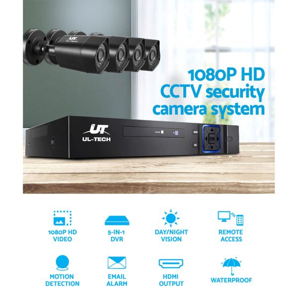 UL-tech CCTV Security System 8CH DVR 4 Cameras 1080p - Image 4