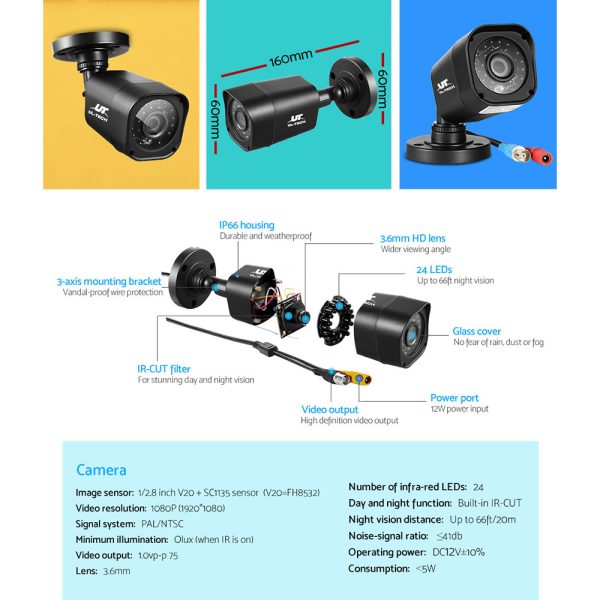 UL-tech CCTV Security System 8CH DVR 8 Cameras 1080p - Image 6