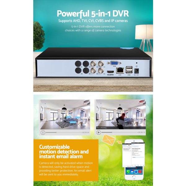UL-tech 4CH DVR 1080P 5in1 CCTV Video Recorder - Image 5