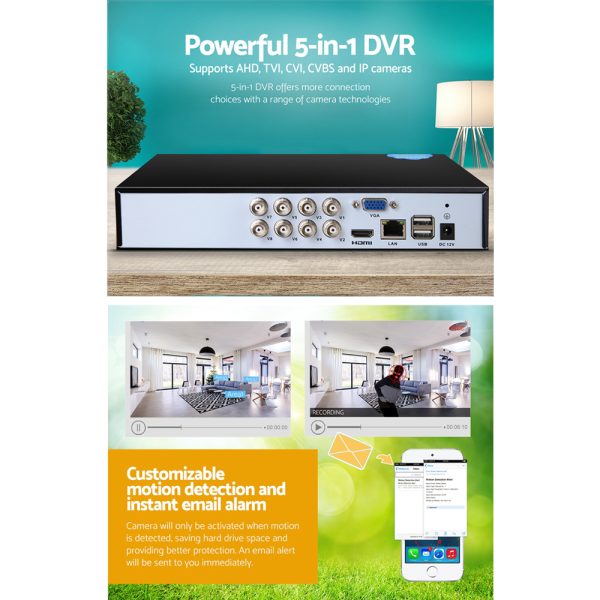UL-tech 8CH DVR 1080P 5in1 CCTV Video Recorder - Image 5