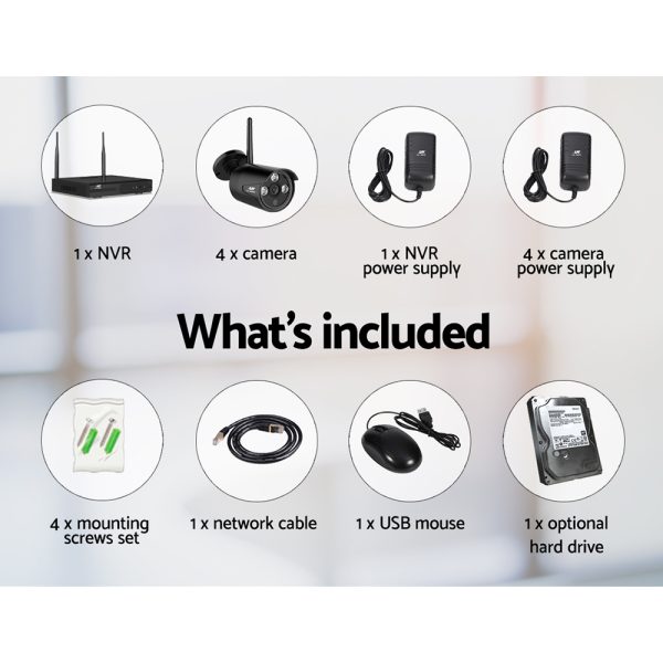 UL-tech Wireless CCTV Security System 8CH NVR 3MP 4 Bullet Cameras 1TB - Image 3