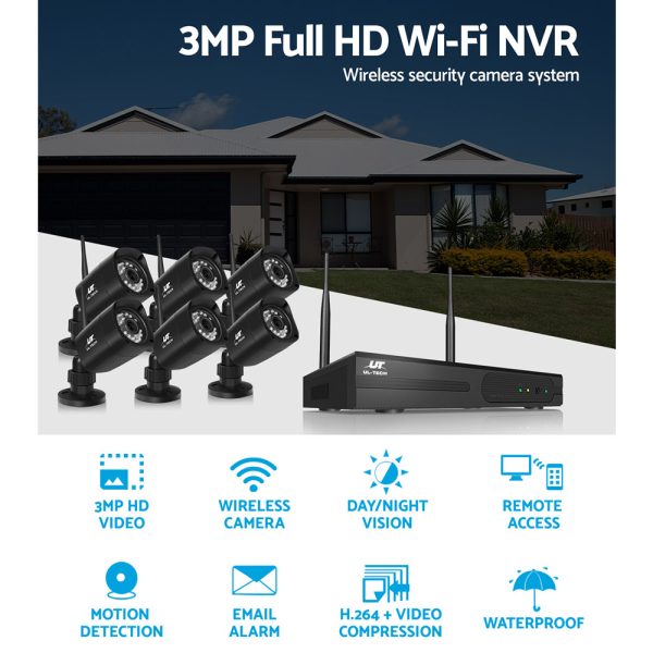 UL-TECH 3MP 8CH NVR Wireless 6 Security Cameras Set - Image 5