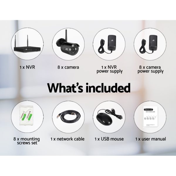 UL-tech Wireless CCTV Security System 8CH NVR 3MP 8 Bullet Cameras - Image 4