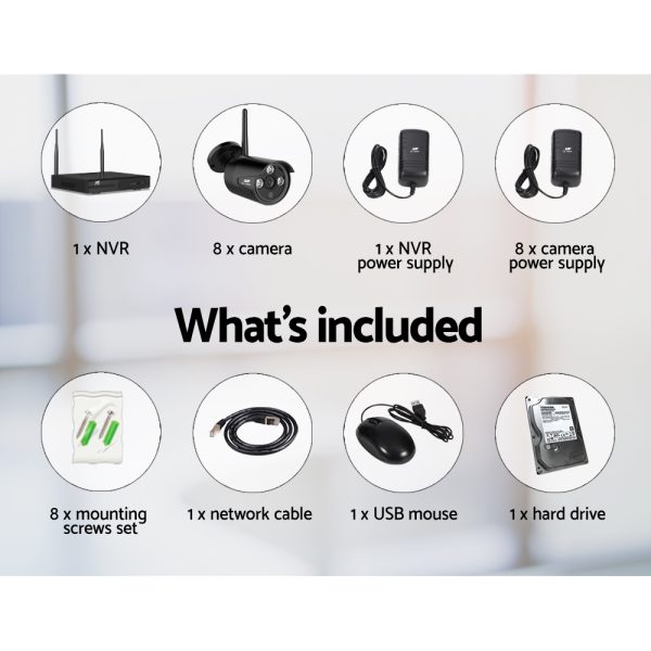 UL-tech Wireless CCTV Security System 8CH NVR 3MP 8 Bullet Cameras 2TB - Image 4
