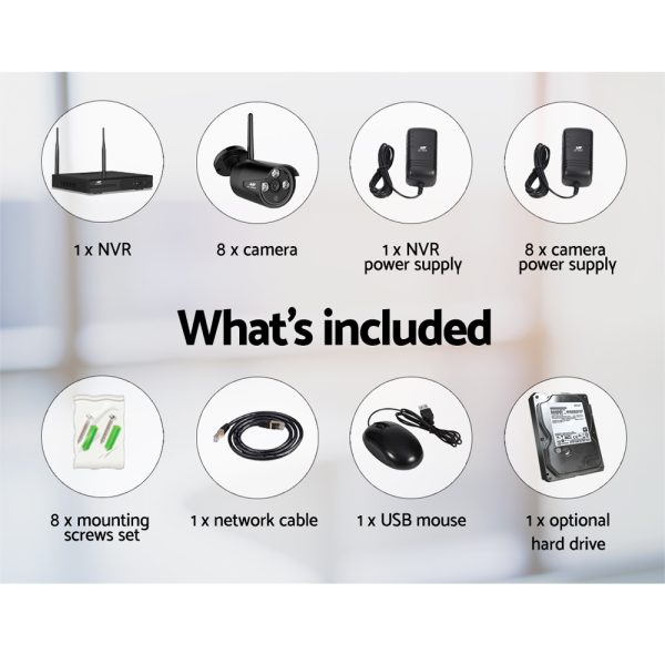 UL-tech Wireless CCTV Security System 8CH NVR 3MP 8 Bullet Cameras 1TB - Image 3