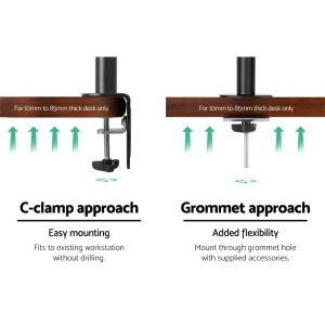 Artiss Monitor Arm Dual Desk Mount Screen Bracket Holder - Image 5