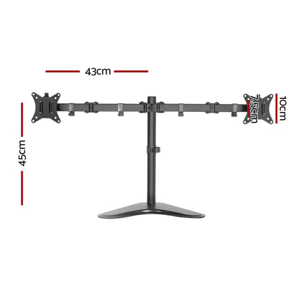 Artiss Monitor Arm Stand Dual Black - Image 2
