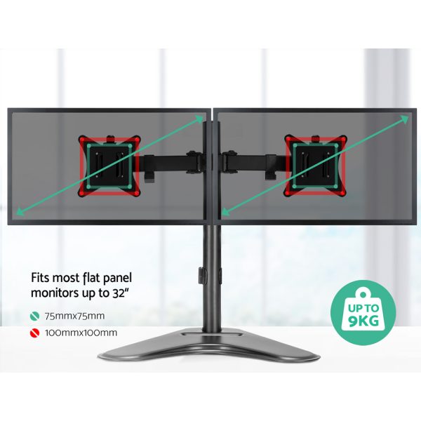 Artiss Monitor Arm Stand Dual Black - Image 6