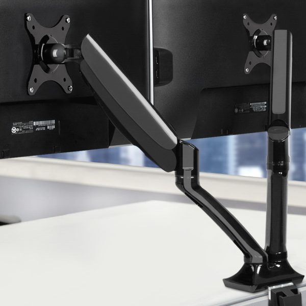 Artiss Monitor Arm Gas Spring Dual Desk Mount Screen Holder - Image 8