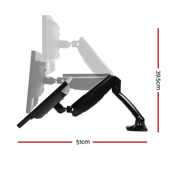 Artiss Monitor Arm Gas Spring Desk Mount Screen Holder - Image 2