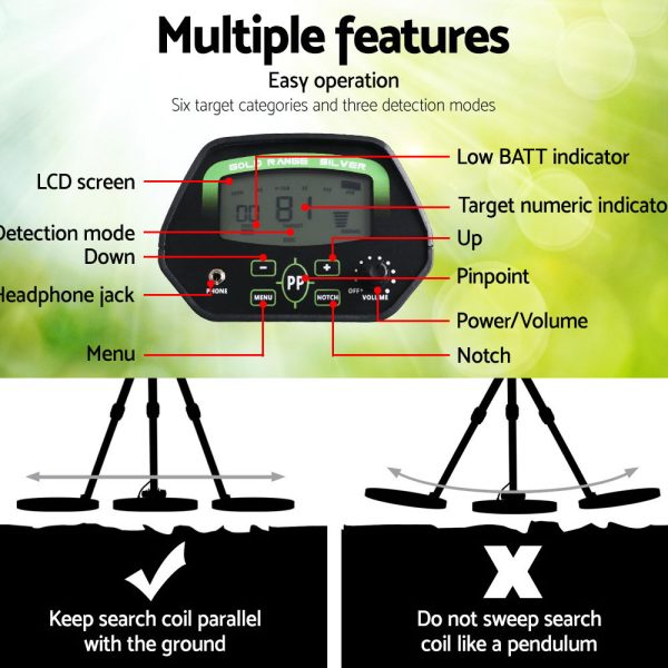 Metal Detector 220MM Deep Sensitive Waterproof Pinpointer Treasure Hunter - Image 4