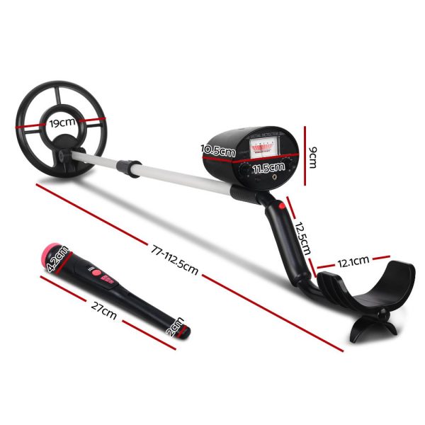 Metal Detector 180MM Deep Sensitive Waterproof Pinpointer Treasure Hunter Black - Image 2