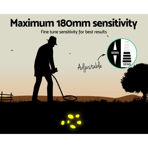 Metal Detector 180MM Deep Sensitive Waterproof Treasure Hunter Gold Digger Yellow - Image 5
