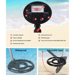 Metal Detector 180MM Deep Sensitive Waterproof Treasure Hunter Gold Digger Black - Image 4
