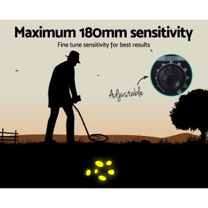 Metal Detector 180MM Deep Sensitive Waterproof Treasure Hunter Gold Digger Black - Image 5