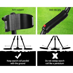 Metal Detector 180MM Deep Sensitive Waterproof Treasure Hunter Gold Digger Black - Image 6
