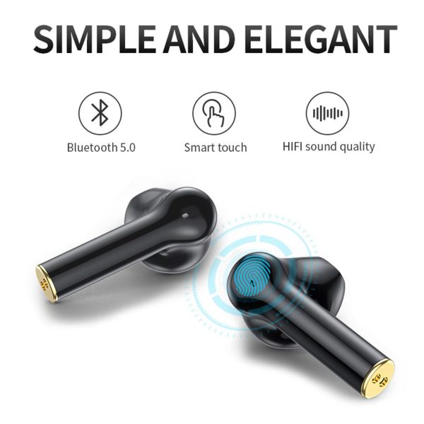 FitSmart Wireless Earbuds Earphones Bluetooth 5.0 For IOS Android In Built Mic - Black - Image 5