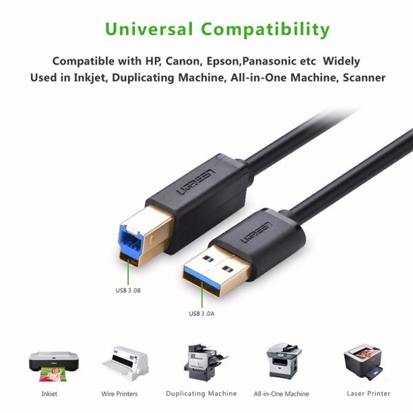 UGREEN USB 3.0 A Male to B Male Cable 2M (10372) - Image 2