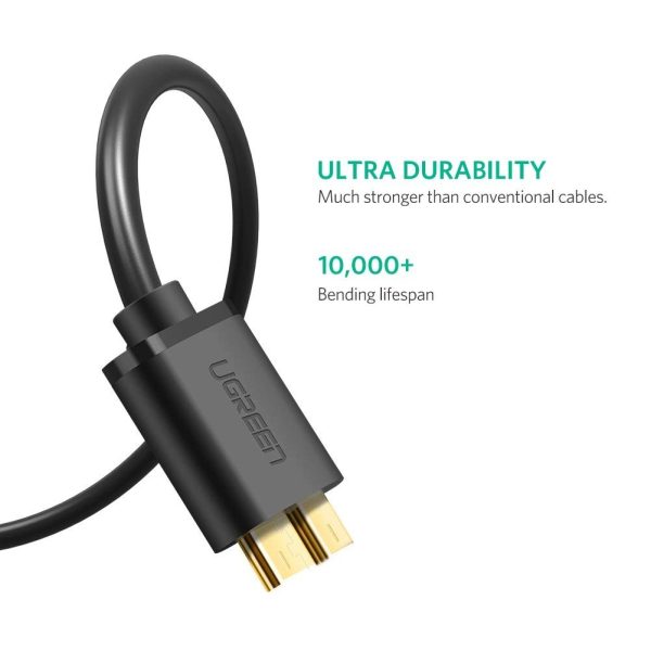 UGREEN USB 3.0 A Male to Micro USB 3.0 Male Cable - Black 0.5M (10840) - Image 4
