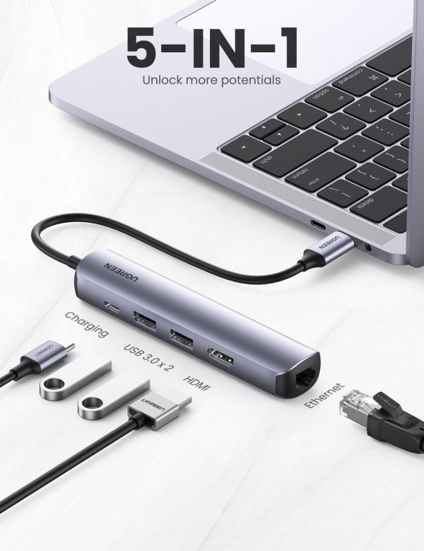 UGREEN 10919 Ultra Slim 5-in-1 USB C Hub - Image 2