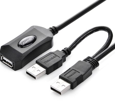 UGREEN USB 2.0 Active Extension Cable 10M with USB Power 5M (20214)