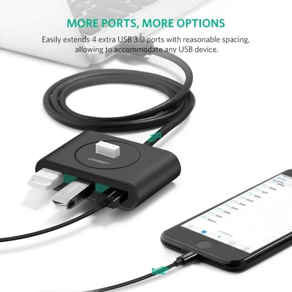 UGREEN USB 3.0 4 Ports Hub Black 50CM (20290) - Image 3