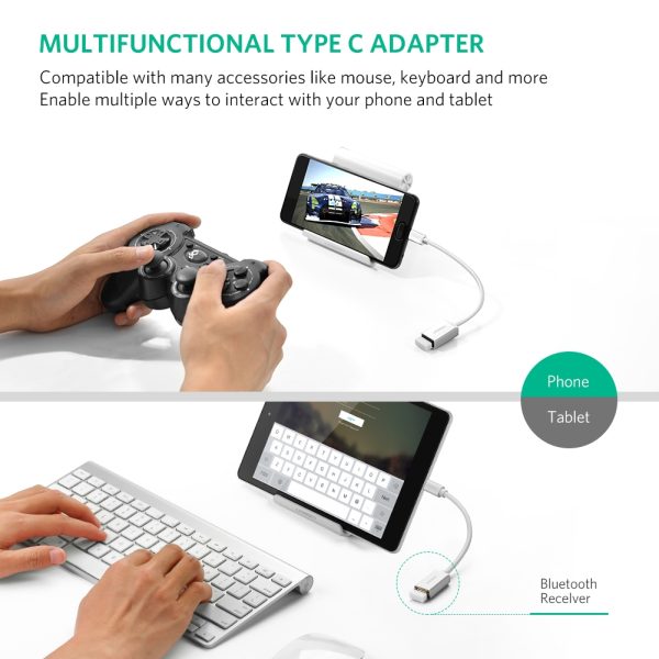UGREEN USB Type-C Male to USB 3.0 Type A Female OTG Cable - White 15CM (30702) - Image 2