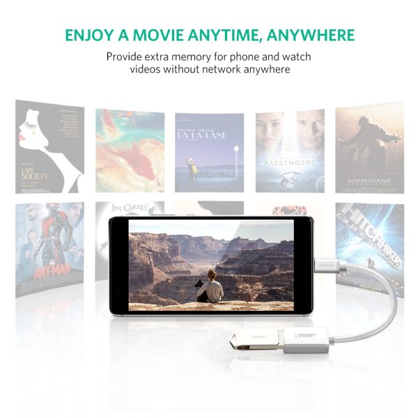 UGREEN USB Type-C Male to USB 3.0 Type A Female OTG Cable - White 15CM (30702) - Image 3