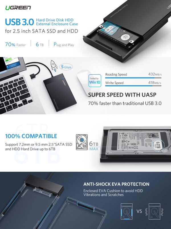 UGREEN USB 3.0 2.5 Inch Hard disk Box (30847) - Image 2