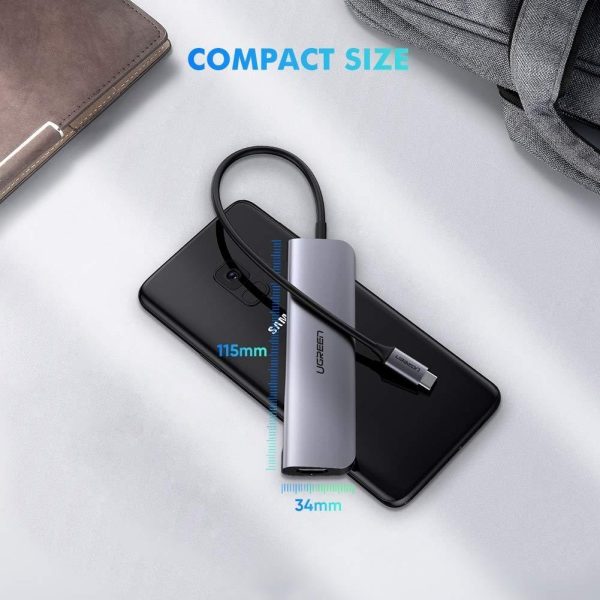 UGREEN TypeC 5 in 1 Adaptor - HDMI + USB 3.0*3 + TypeC PD Power Converter (50209) - Image 4