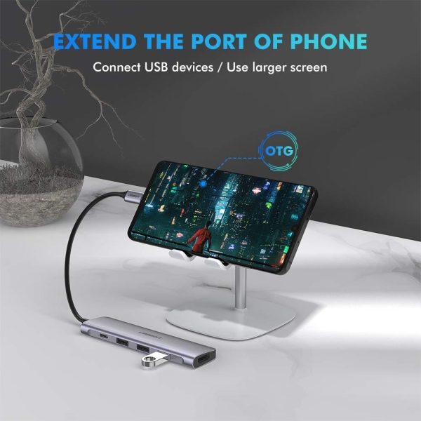 UGREEN TypeC 5 in 1 Adaptor - HDMI + USB 3.0*3 + TypeC PD Power Converter (50209) - Image 5