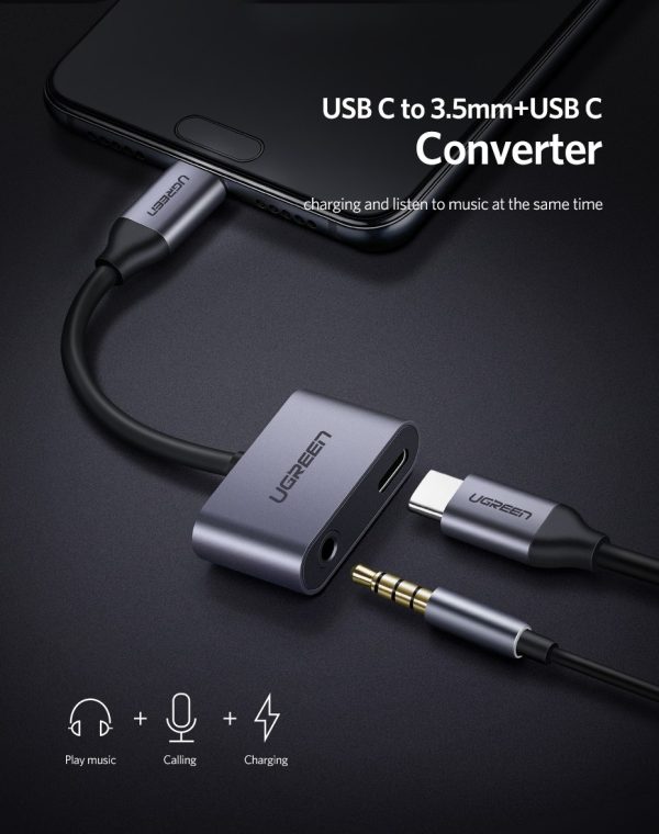 UGreen TypeC to 3.5mm Audio + TypeC Female Adapter Aluminium 50596 - Image 5