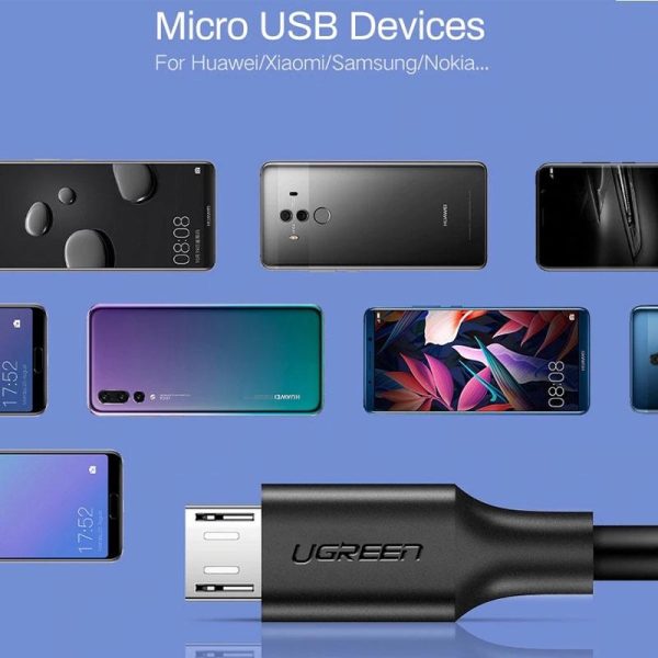 UGREEN USB 2.0 A to Micro USB Cable Nickel Plating 1m Black 60136 - Image 4