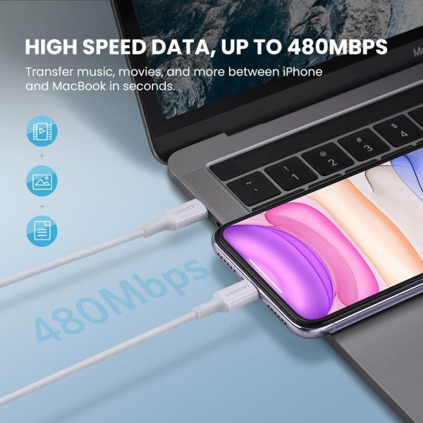 UGREEN 60749 MFi USB-C to iPhone 8-pin Charging Cable 2M - Image 3