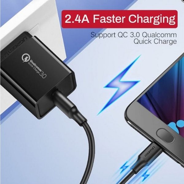 UGREEN USB 2.0 Male to Micro USB 5 Pin Data Cable Black 3M - Image 2