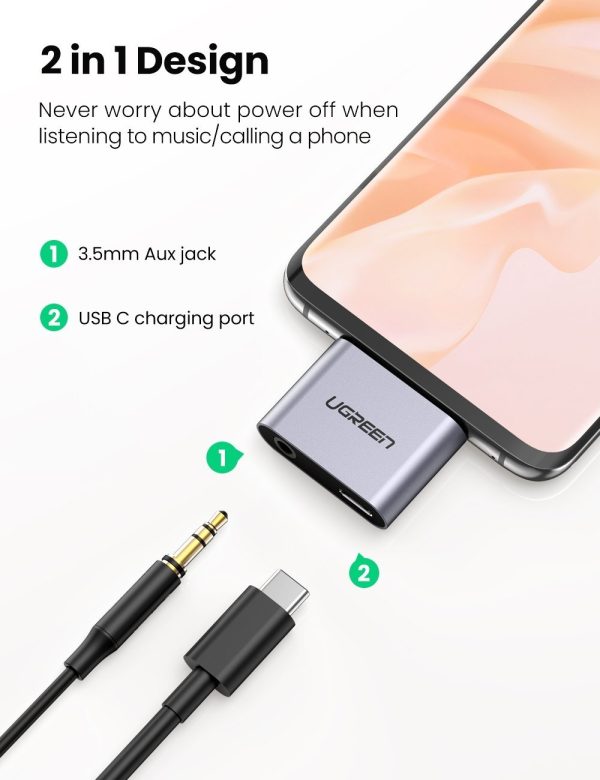 UGREEN 70312 2-in-1 USB C to C and 3.5mm Adapter - Image 2