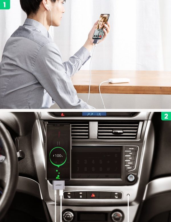 UGREEN 70312 2-in-1 USB C to C and 3.5mm Adapter - Image 5