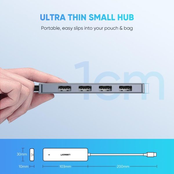 UGREEN 4-Port USB3.0 Hub with Micro USB Power Supply 70336 - Image 3