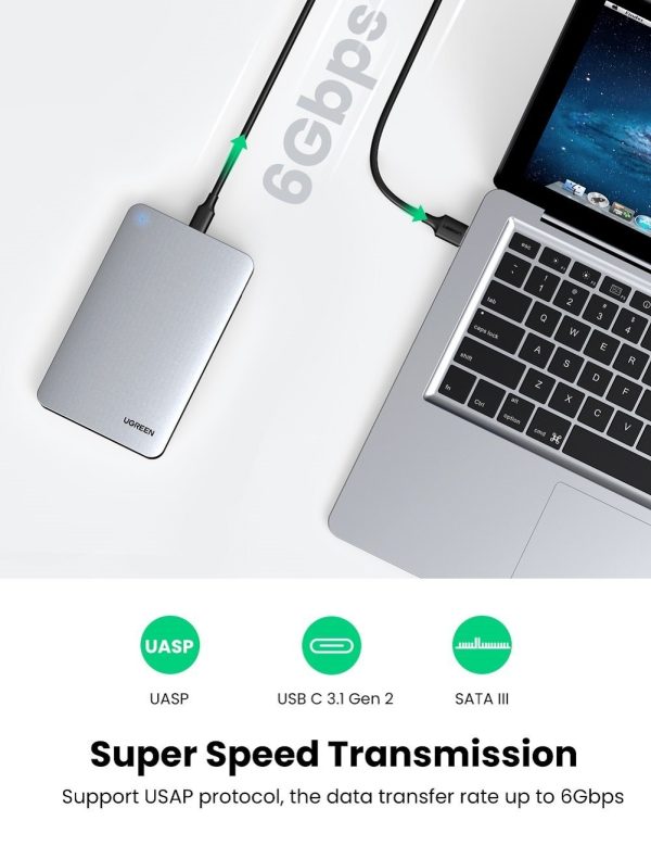 UGREEN 70498 USB C 2.5" Hard Drive Enclosure - Image 3
