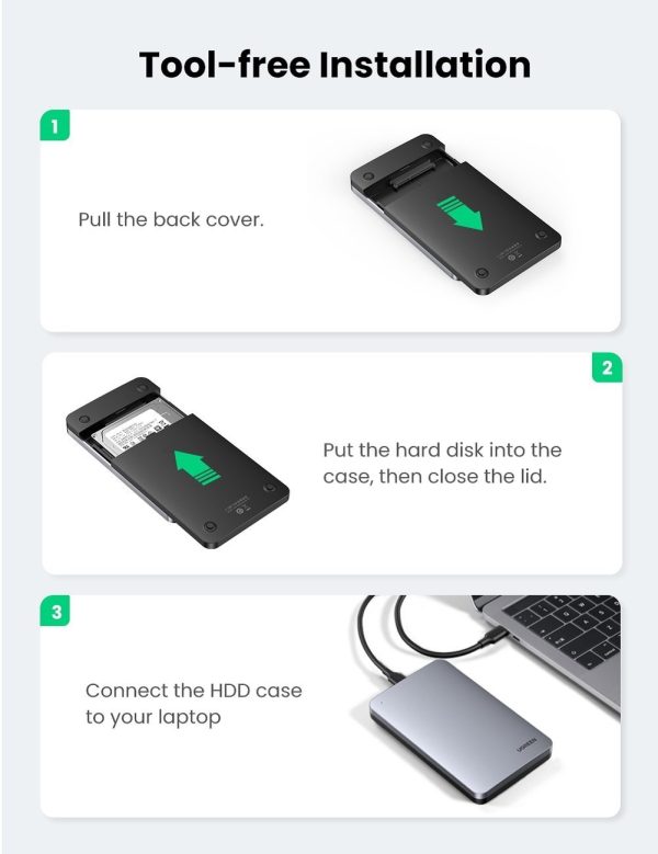 UGREEN 70498 USB C 2.5" Hard Drive Enclosure - Image 7