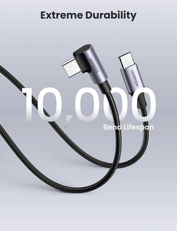 UGREEN 80714 USB-C 2.0 to Angle USB-C Cable Black 3M - Image 6