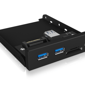 ICY BOX IB-HUB1417-i3 Frontpanel with USB 3.0 Type-C and Type-A hub with card reader - Image 2